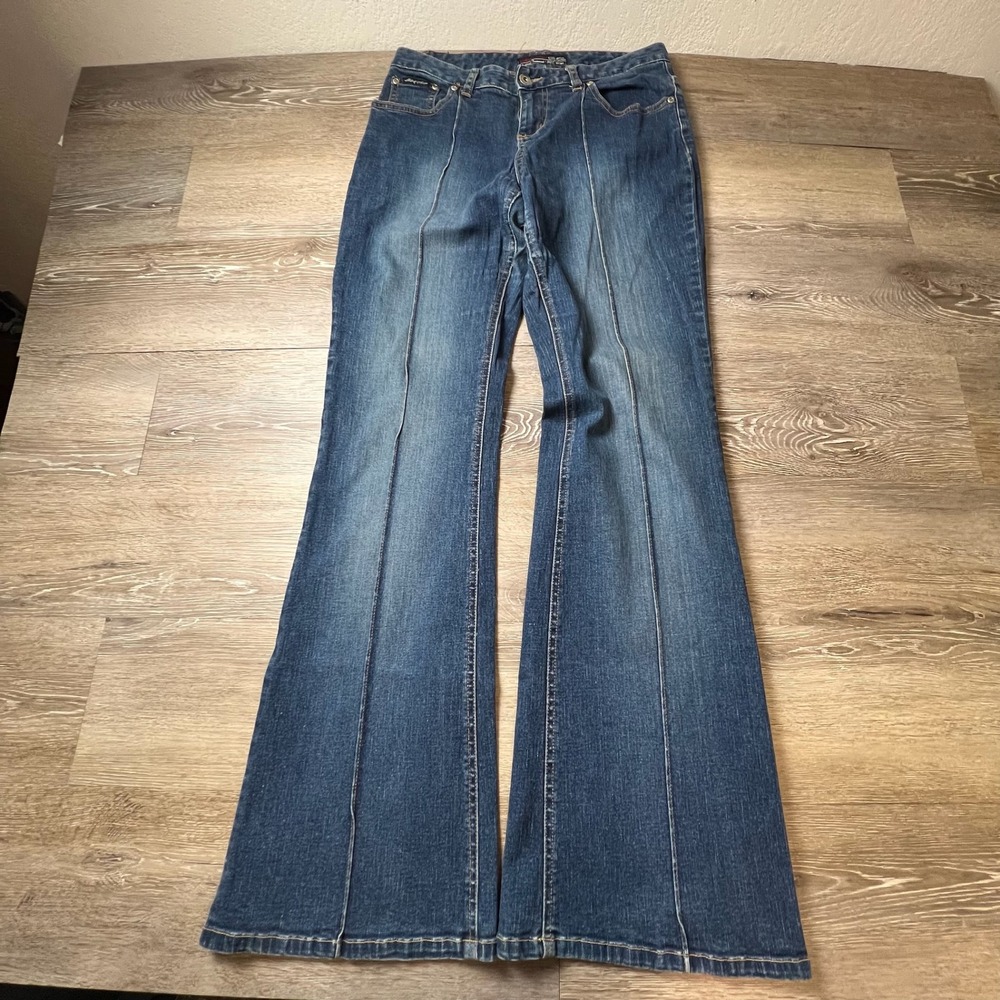 Aeropostale Flare Jeans Womens 5/6R Blue Front Seam Stretch Denim‎ Wide Leg Y2K